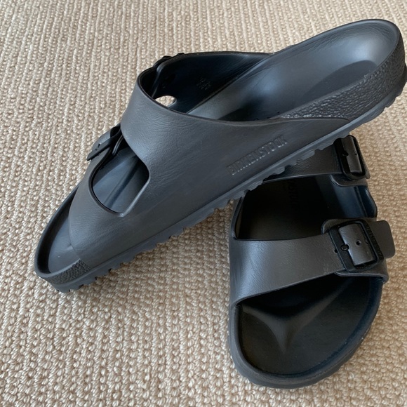 Birkenstock Shoes Birkenstock Mans Slipon Sandals In Grey Rubber